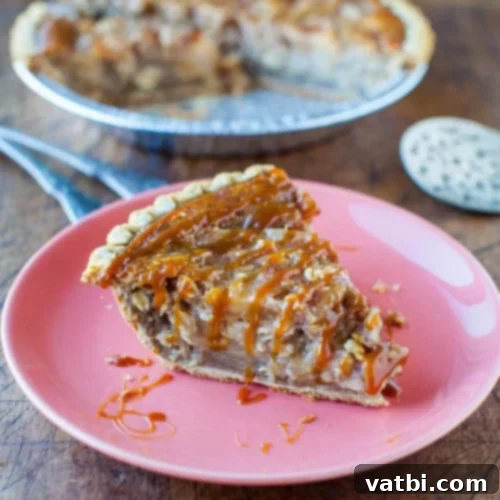 Warm Caramel Apple Crumble Pie.