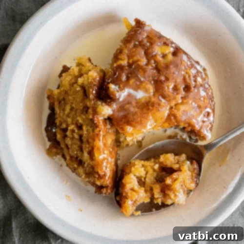 Warm Salted Caramel Apple Pudding Cake.