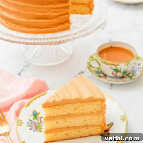 Elegant Caramel Cake slices.