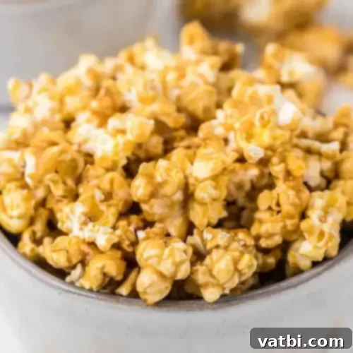 Irresistible Homemade Caramel Popcorn.