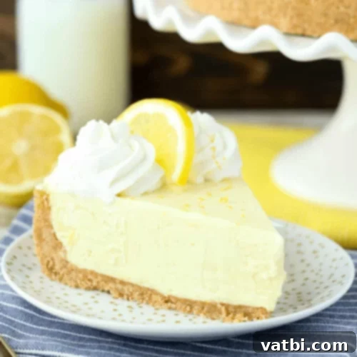 Bake-Free Bliss: 69 Easy Pie Recipes 20 A slice of No Bake Lemon Cream Pie with a Nilla wafer crust.