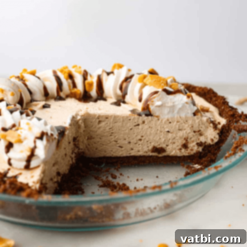 Bake-Free Bliss: 69 Easy Pie Recipes 24 A slice of No Bake Cream Cheese Peanut Butter Pie.