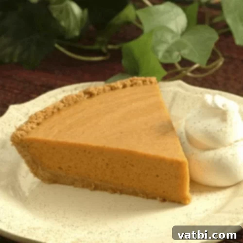 Bake-Free Bliss: 69 Easy Pie Recipes 50 A slice of No Bake Pumpkin Chiffon Pie with whipped cream and cinnamon.