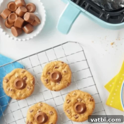 Air Fryer Caramel Chocolate Chip Cookies