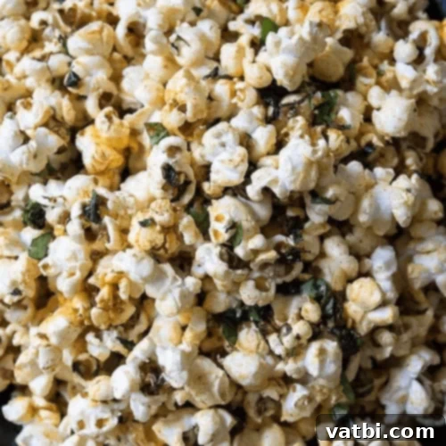 Gourmet Popcorn Creations 7 Spiced Herb Popcorn, a savory and aromatic snack.