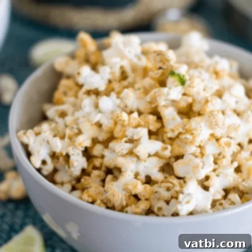Gourmet Popcorn Creations 11 Chipotle Lime Popcorn with smoky, spicy, and zesty flavors.