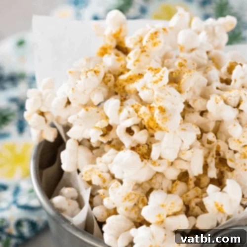 Gourmet Popcorn Creations 22 Spicy Nacho Popcorn, a gluten and dairy free snack.