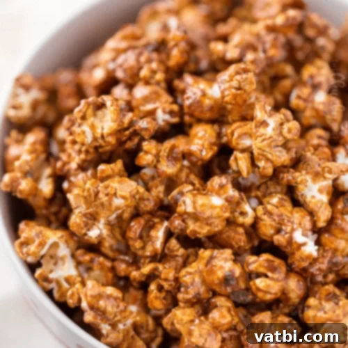 Gourmet Popcorn Creations 25 Gingerbread Caramel Popcorn with festive spices.