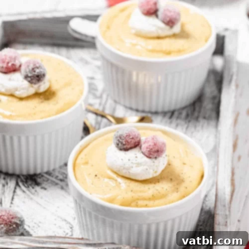 53 Holiday Eggnog Delights 8 Thick and smooth homemade eggnog pudding.