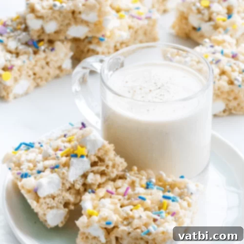53 Holiday Eggnog Delights 28 Eggnog Rice Krispie Treats, tasting exactly like eggnog.