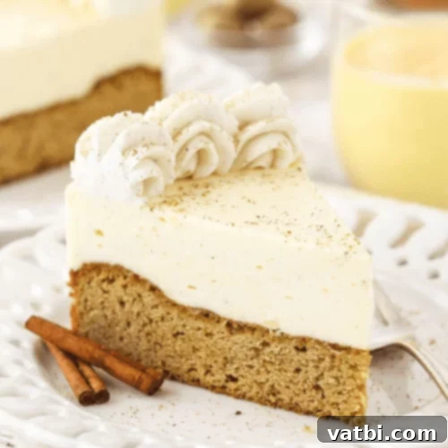 53 Holiday Eggnog Delights 44 Eggnog blondie cheesecake with a chewy, spiced blondie base and creamy filling.