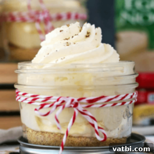53 Holiday Eggnog Delights 47 No bake eggnog pudding parfaits with a graham cracker crust and eggnog mousse.