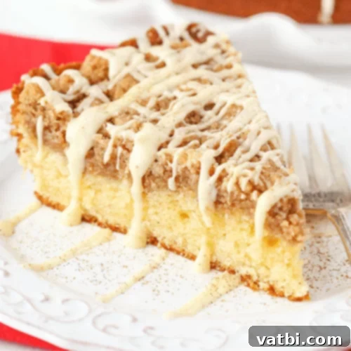 53 Holiday Eggnog Delights 49 Eggnog crumb cake with eggnog glaze and spiced crumb topping.