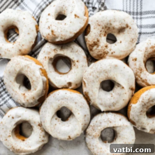 Irresistible Donut Ideas 6 Gluten Free Pumpkin Doughnuts with cream cheese glaze.