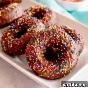 Irresistible Donut Ideas 9 Homemade chocolate frosted donuts with sprinkles.