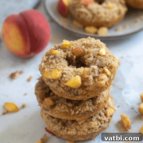 Irresistible Donut Ideas 42 Peach Crisp Whole Wheat Donuts, a healthy summer treat.