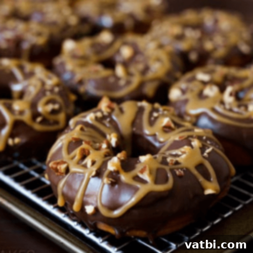 Irresistible Donut Ideas 47 Chocolate Caramel Pecan Turtle Donuts, a decadent treat.
