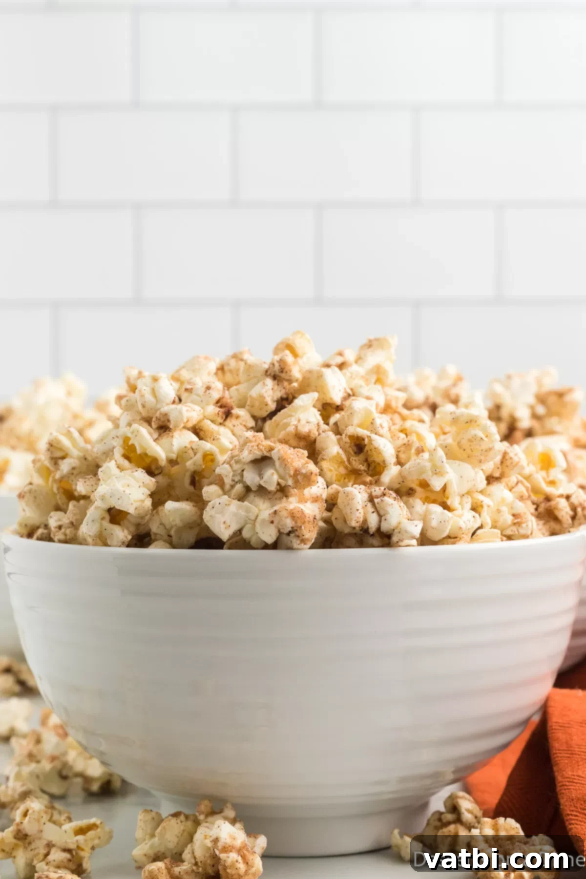 Autumn Spice Popcorn Bliss 7 Popcorn in bowl ready to serve.
