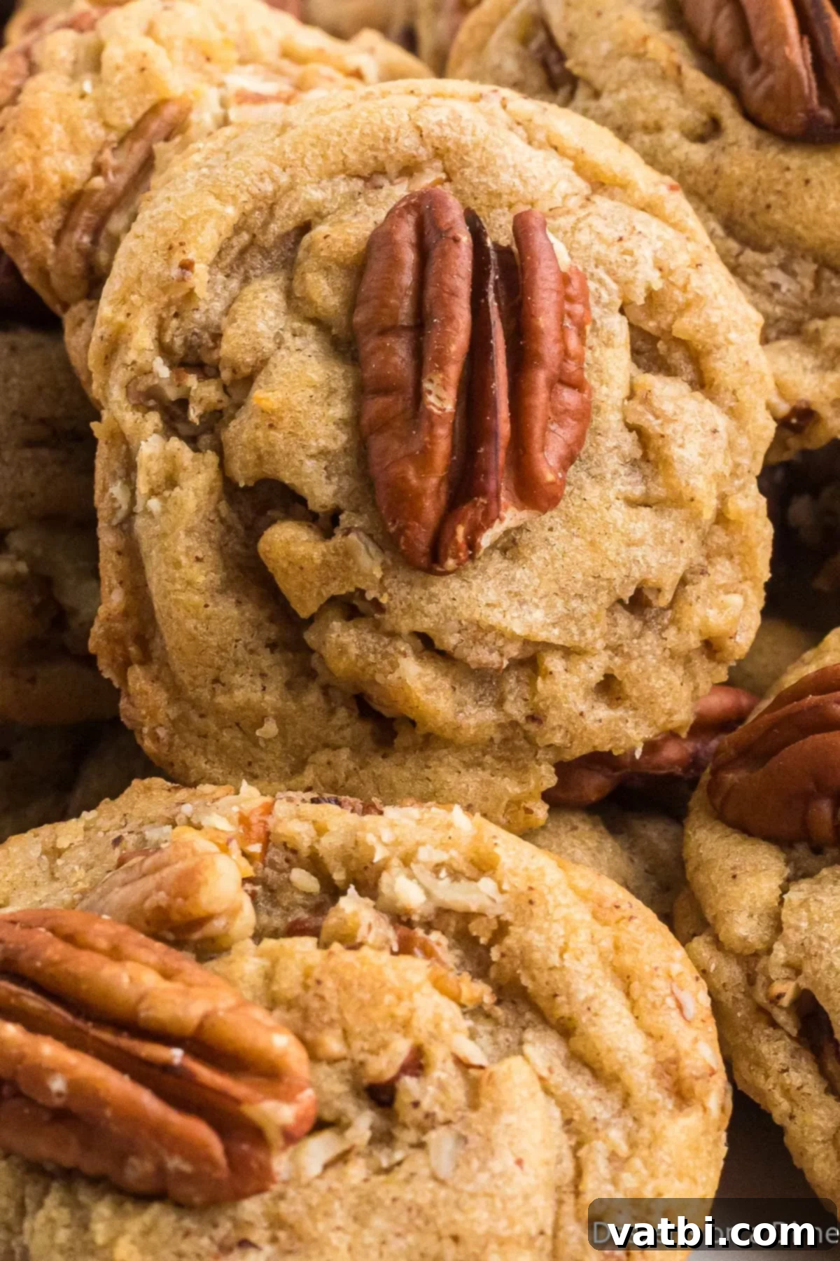 Butter Pecan Cookies 15 Cookies stacked together.
