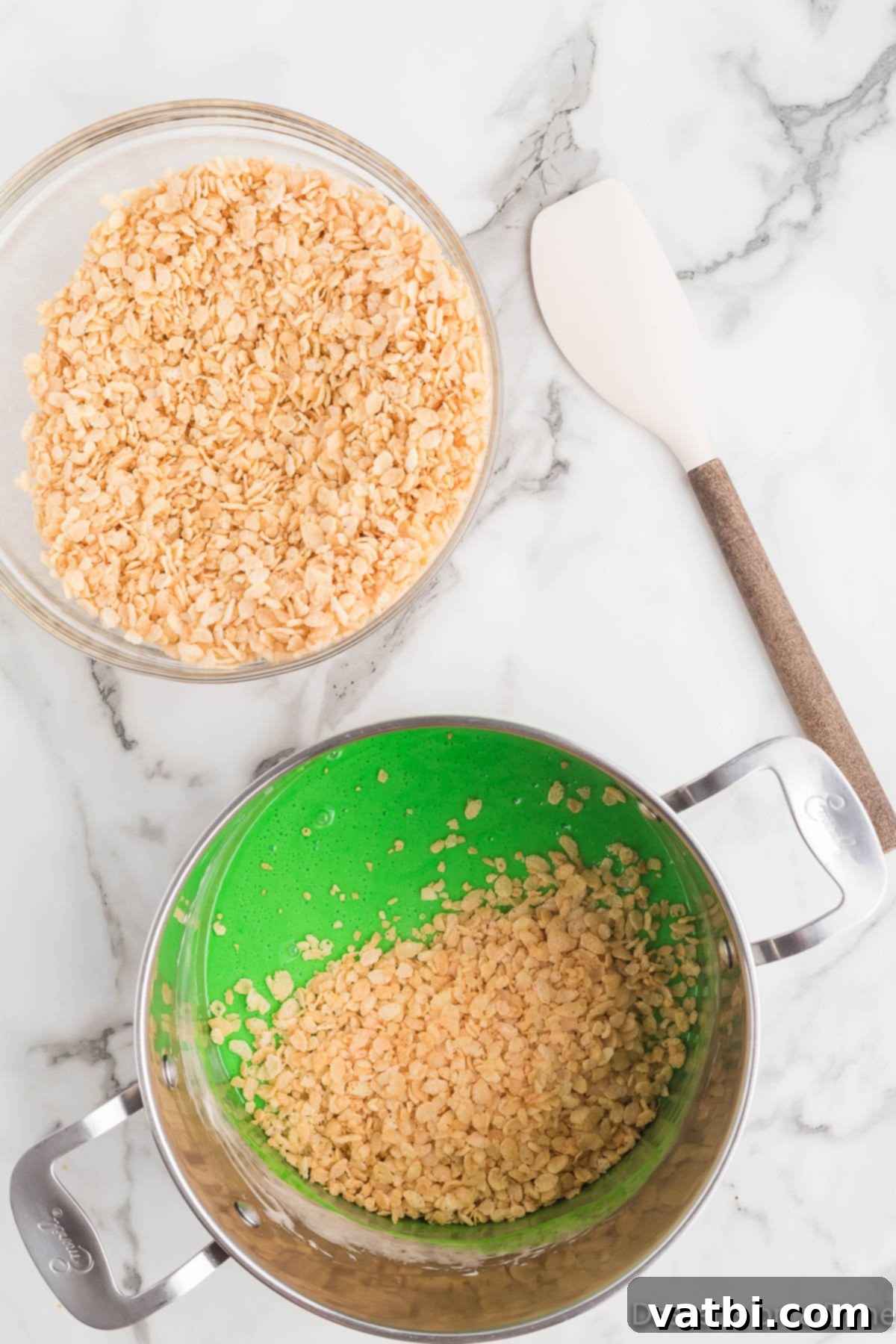 Cereal combined with mixture. 