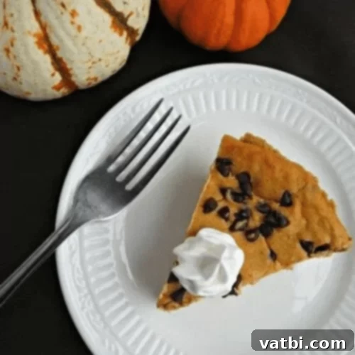 Pumpkin Chocolate Chip Cheesecake slice.