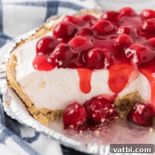 Philadelphia No-Bake Cheesecake with a cherry topping.
