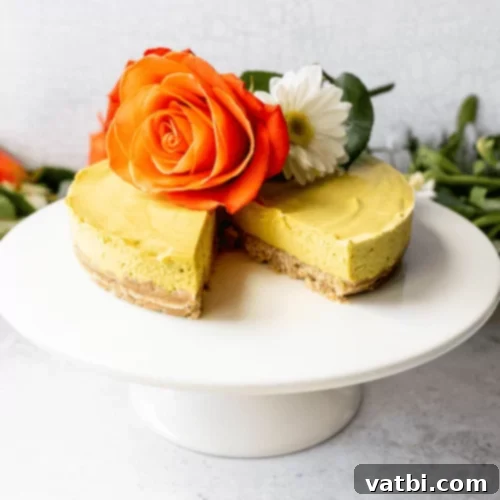 Vegan Golden Milk Cheesecake with a vibrant yellow hue.