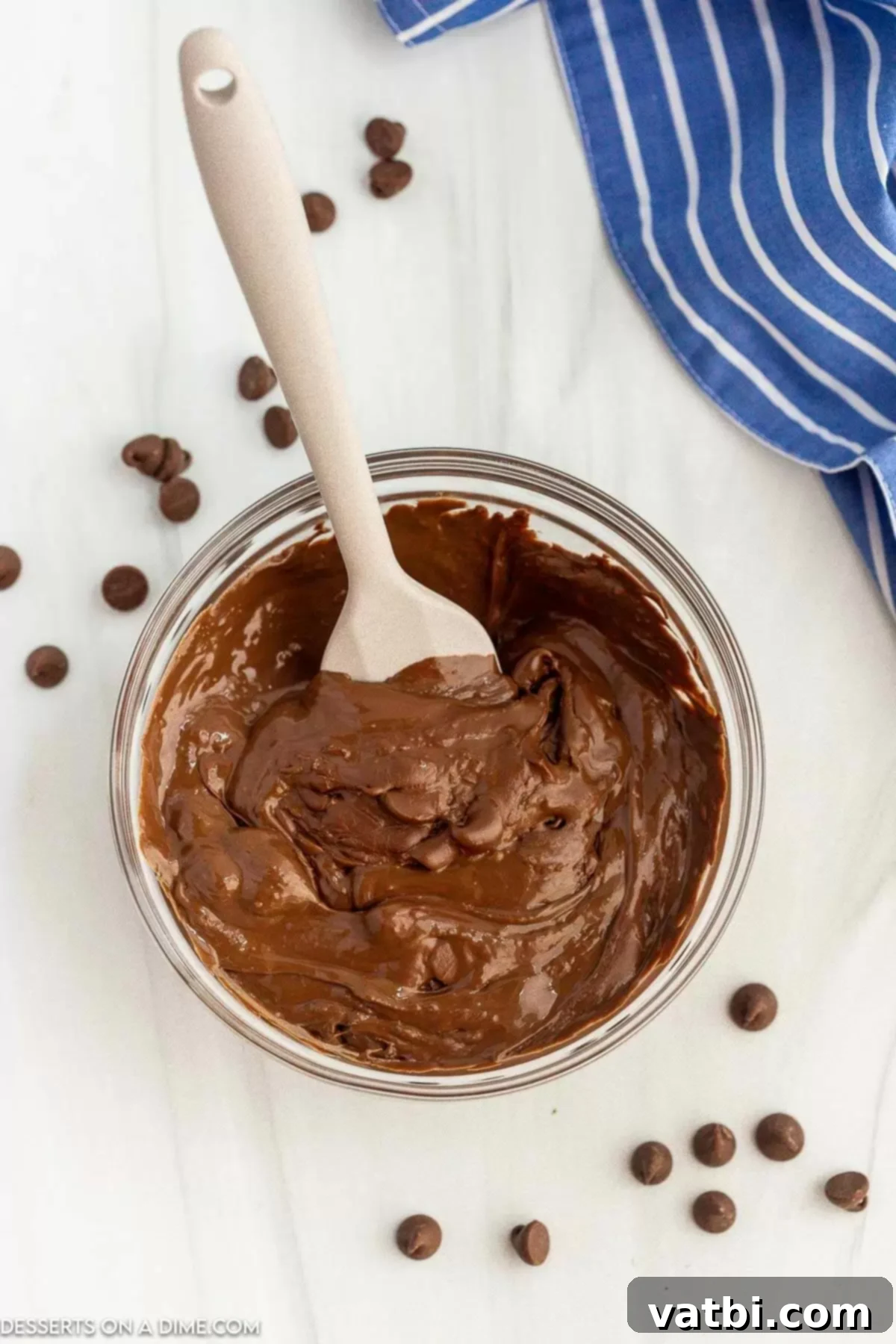 Melt Chocolate Chips Perfectly Every Time 3 Bowl with chocolate chips ready to be melted in the microwave.