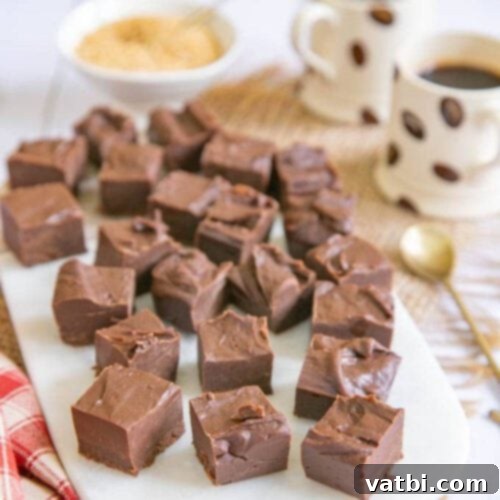 55 Festive & Easy Christmas Fudge Ideas 21 3 Ingredient Chocolate Coffee Fudge squares.