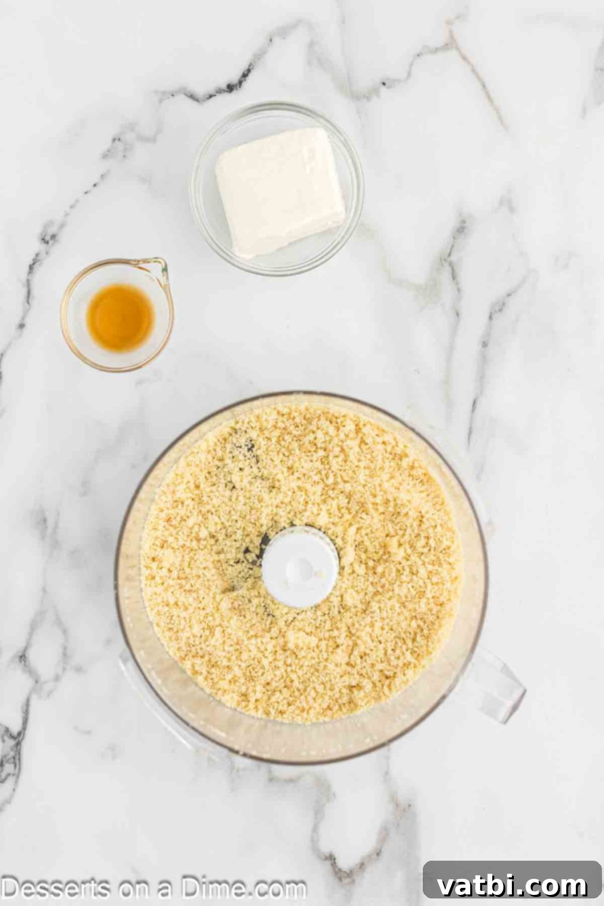 Crumbling up the sugar cookies in a food processor