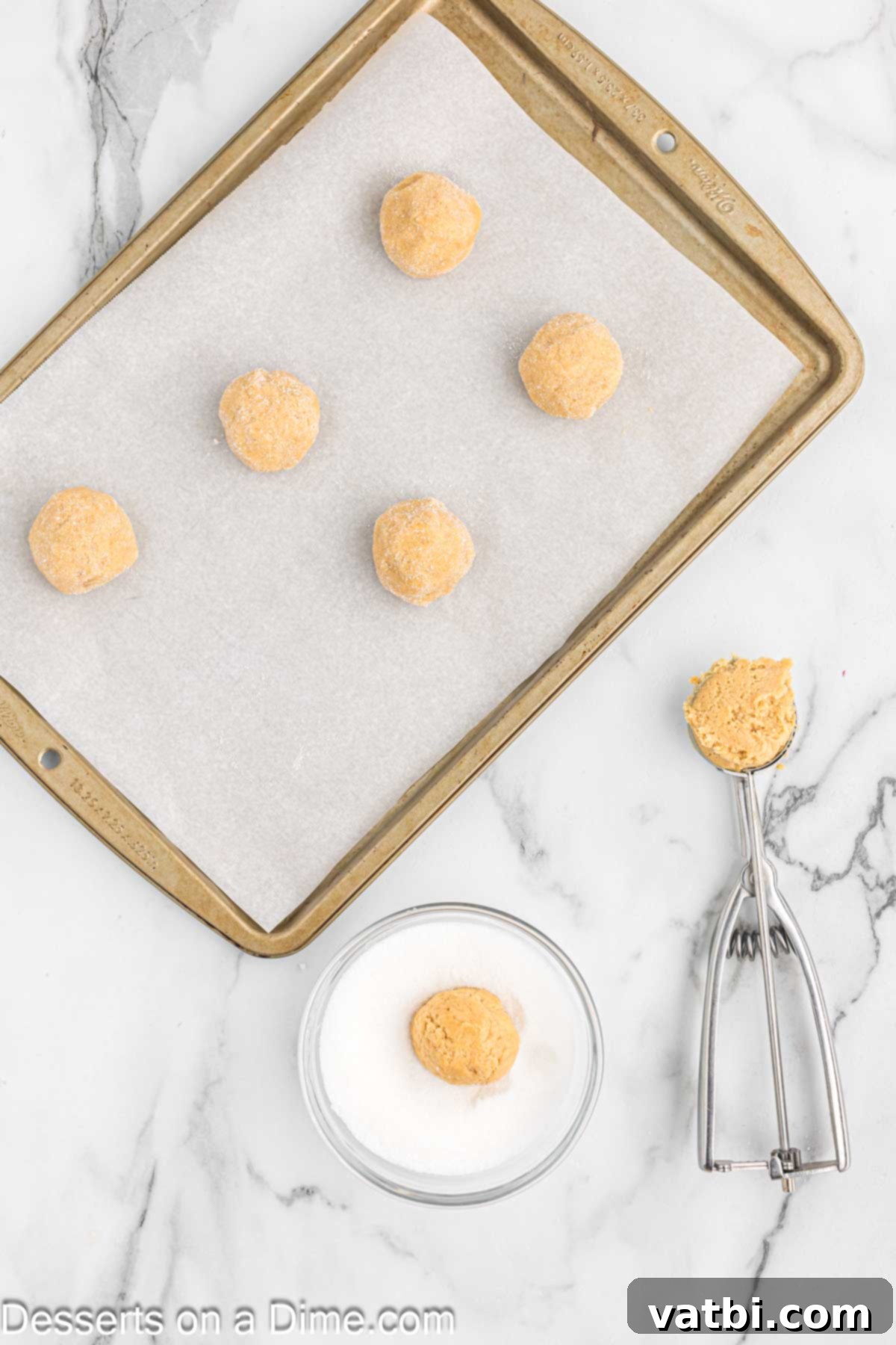 Simple Spooky Halloween Spider Bites 10 Dough balls scooped and placed on baking sheet.