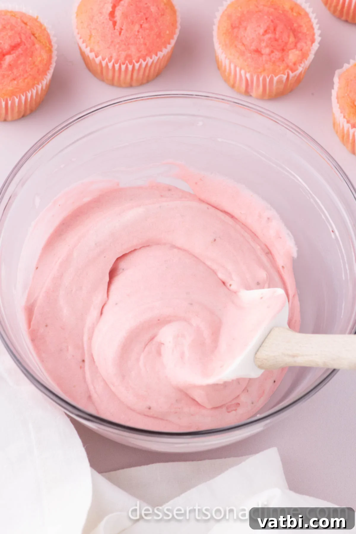 Luscious Strawberry Cream Cheese Dream 8 Powdered sugar mixed into bowl.