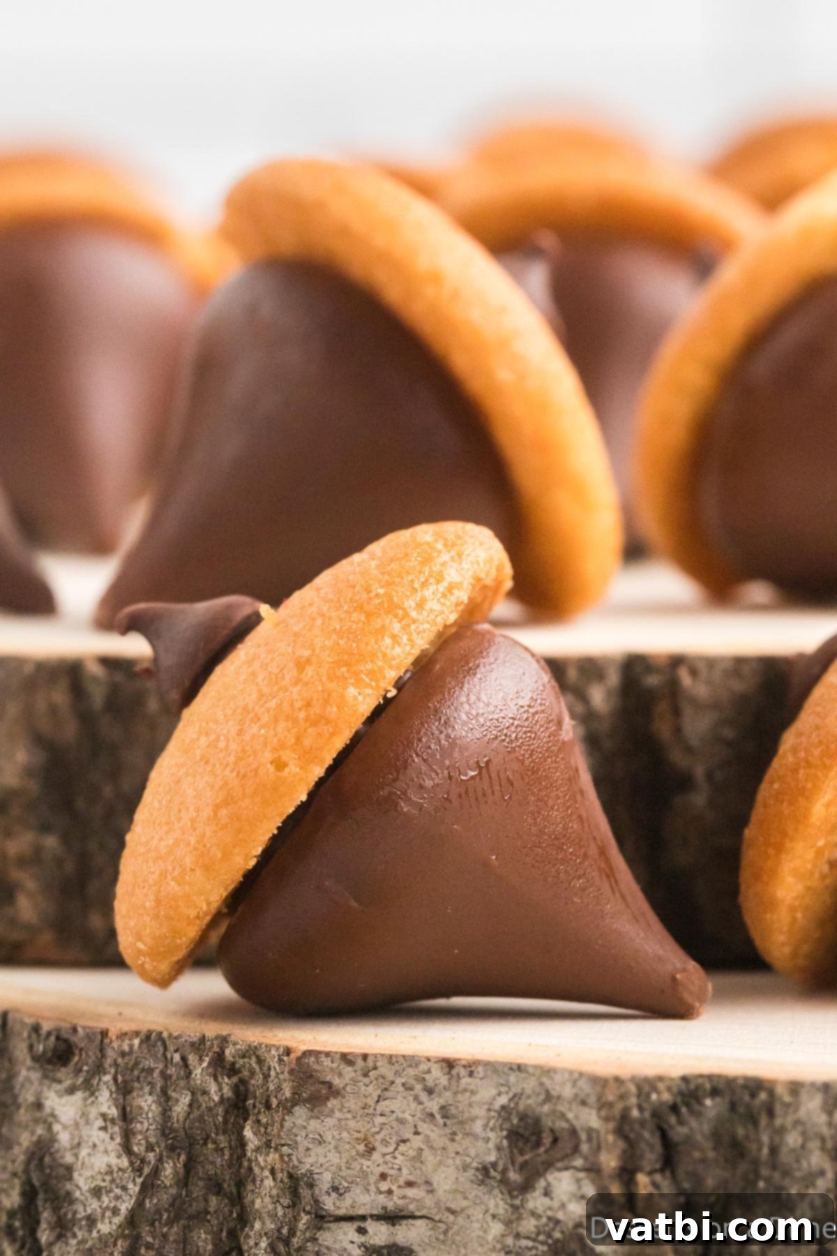 Chocolate Acorns ready to enjoy. 