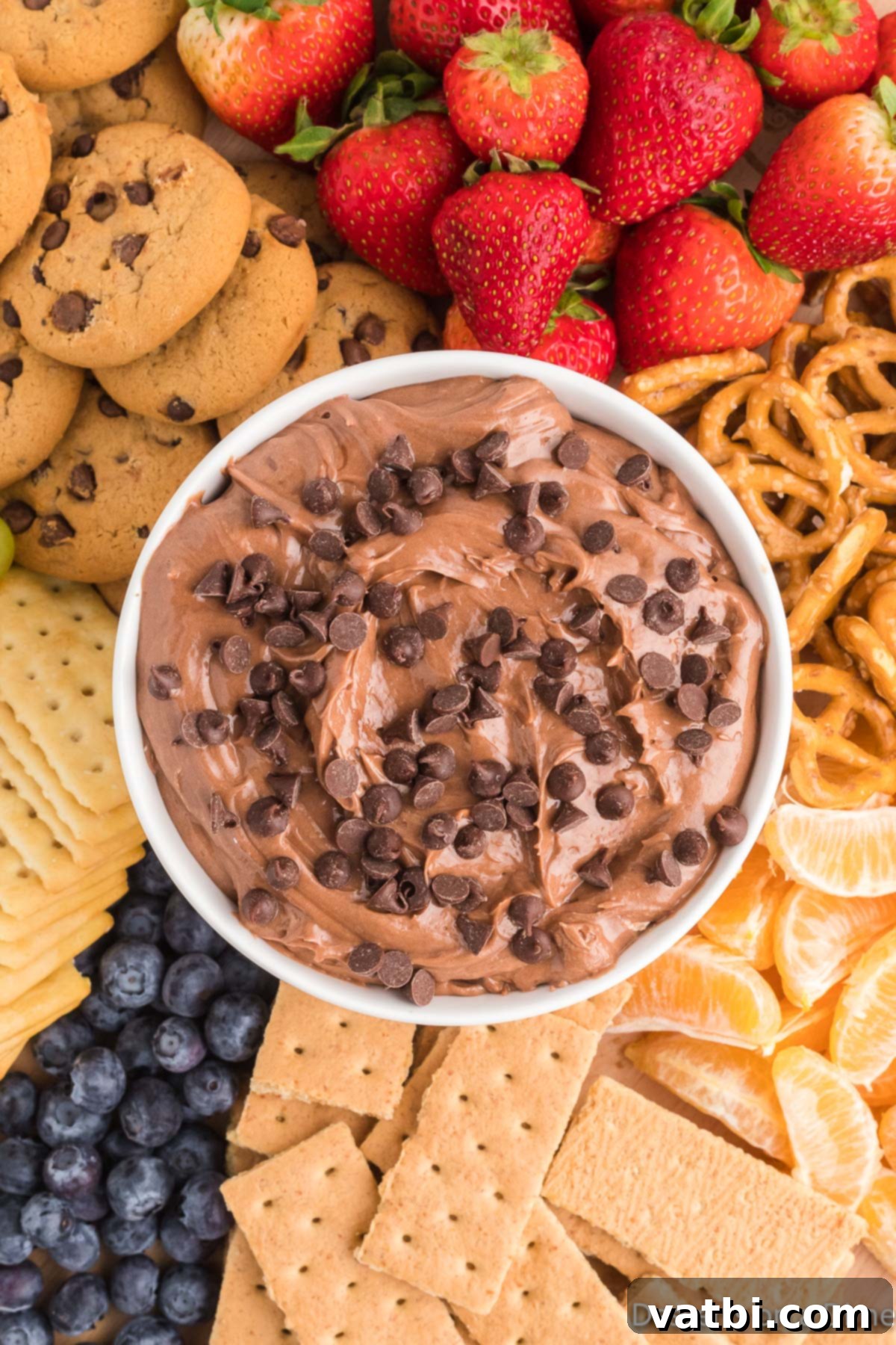 Nutella Fondue 7 Chocolate Chip sprinkled on top of dip.