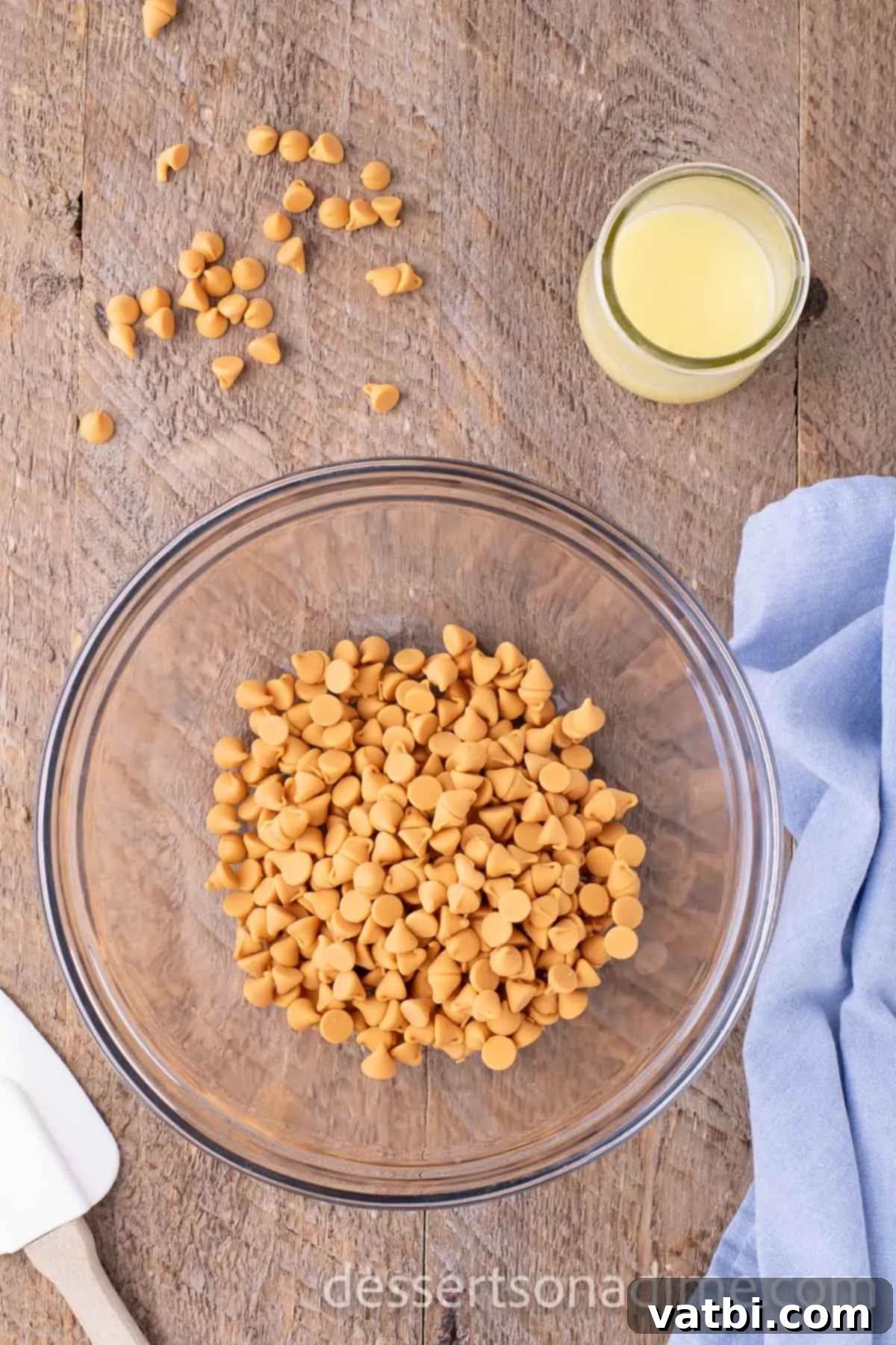 Butterscotch chips in a bowl