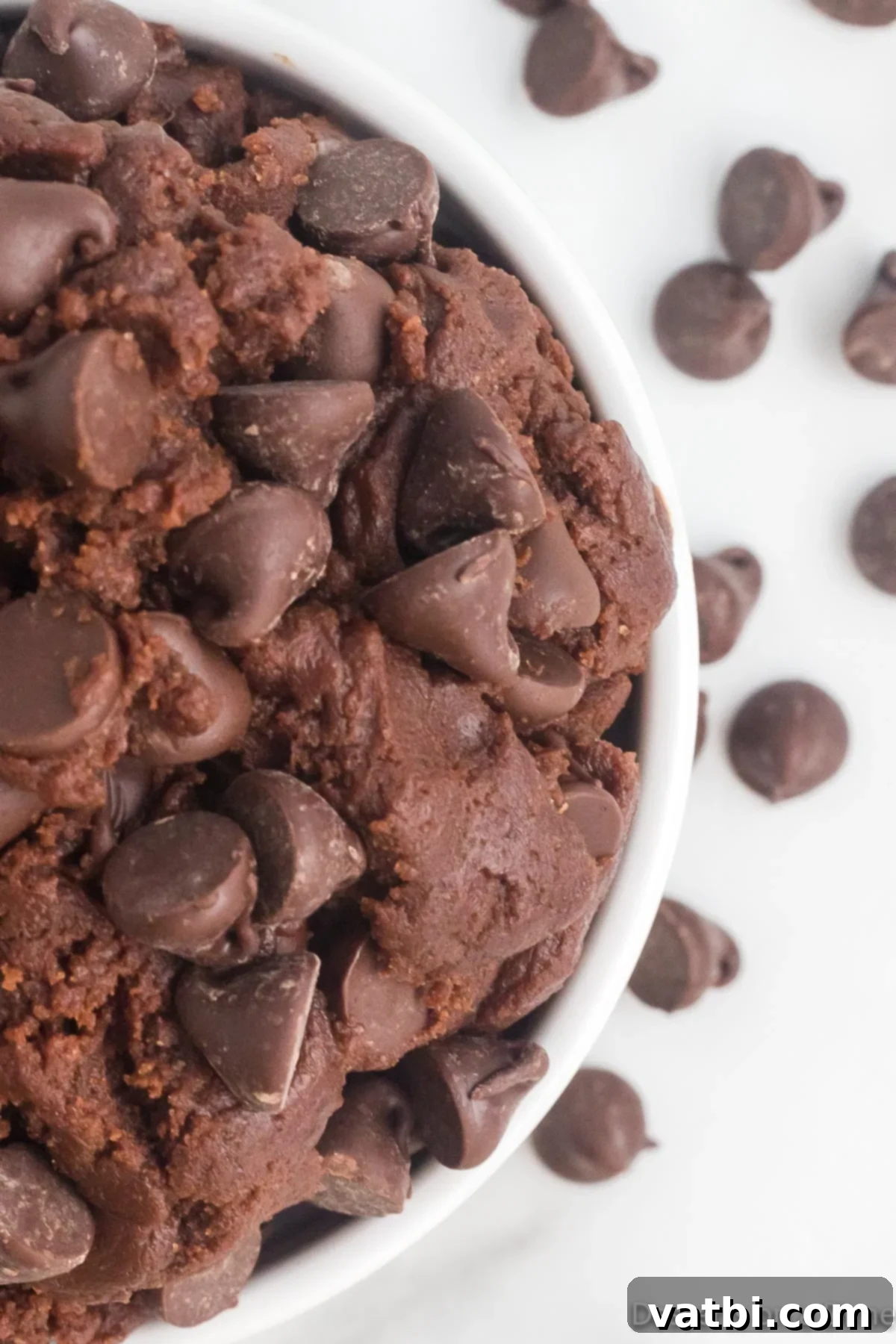 Spoonable Brownie Bliss 10 Bowl of edible brownie batter, perfect for sharing or a personal indulgence.