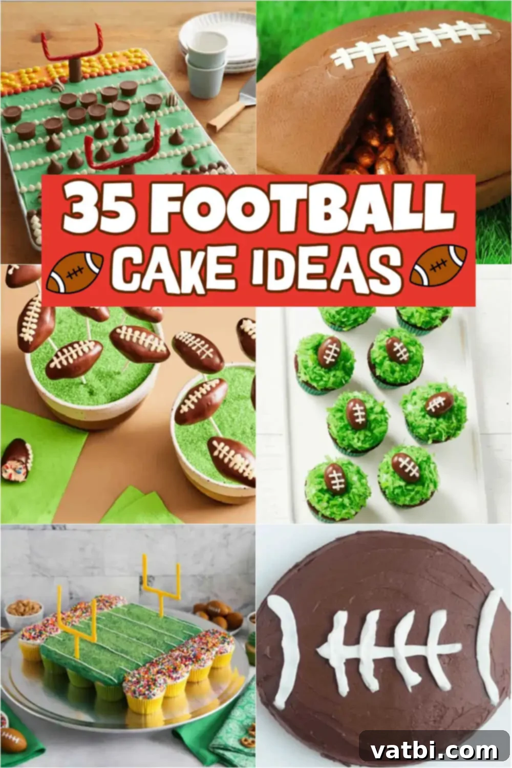 Creative Football Cake Inspiration 2 If you are looking for Football Cake Ideas to make for the big game or birthday party. Here are 35 American Football Cake Ideas. These 35 delicious Football Cake ideas are easy to make with simple ingredients. These cake would be perfect placed on a serving platter for all your game day guest. #dessertsonadime #footballcakeideas #footballcakes