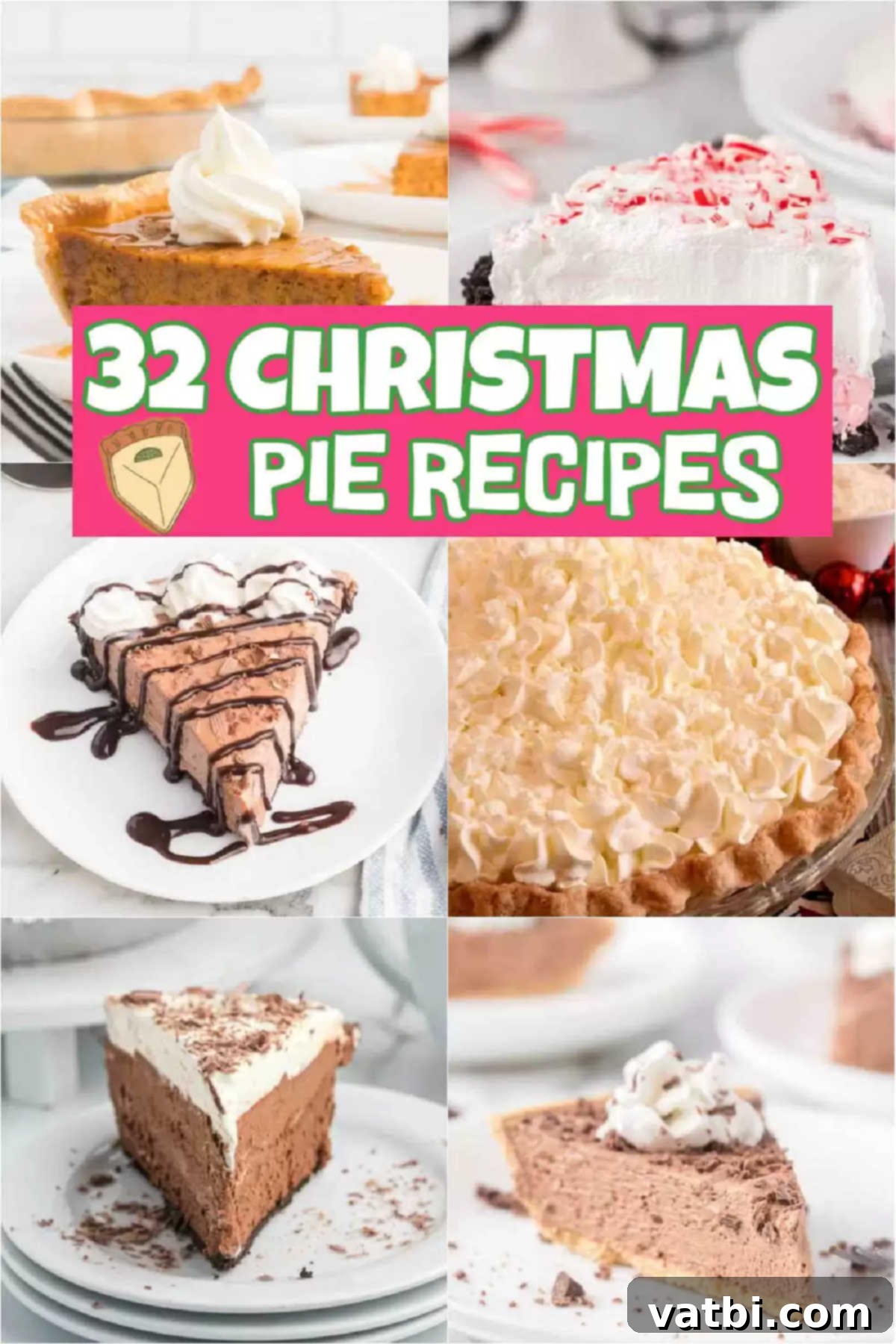32 Magical Christmas Pie Delights 2 A festive spread of various Christmas pies, showcasing a diverse range of holiday dessert options.