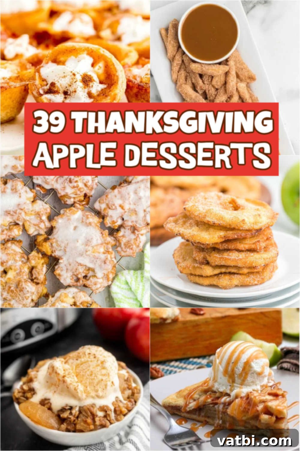 Autumn Apple Bakes 2 A beautifully arranged selection of Thanksgiving apple desserts, including apple pie slices, mini apple tarts, and caramel apples, showcasing the rich variety of fall apple treats perfect for the holiday season.