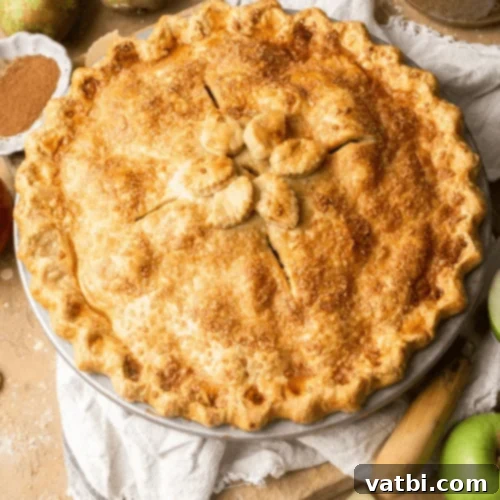 Autumn Apple Bakes 13 Spiced Apple Pear Pie, a delightful twist on classic apple pie with added pears and warm spices.