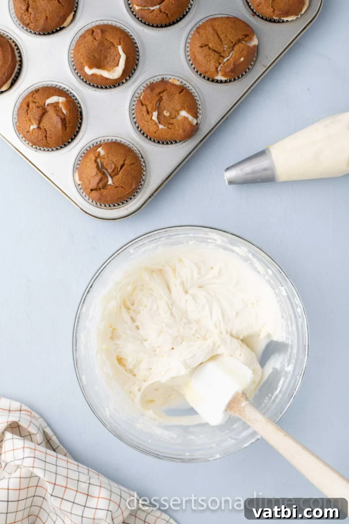 All frosting ingredients are thoroughly combined to achieve a smooth, creamy, and spreadable consistency.