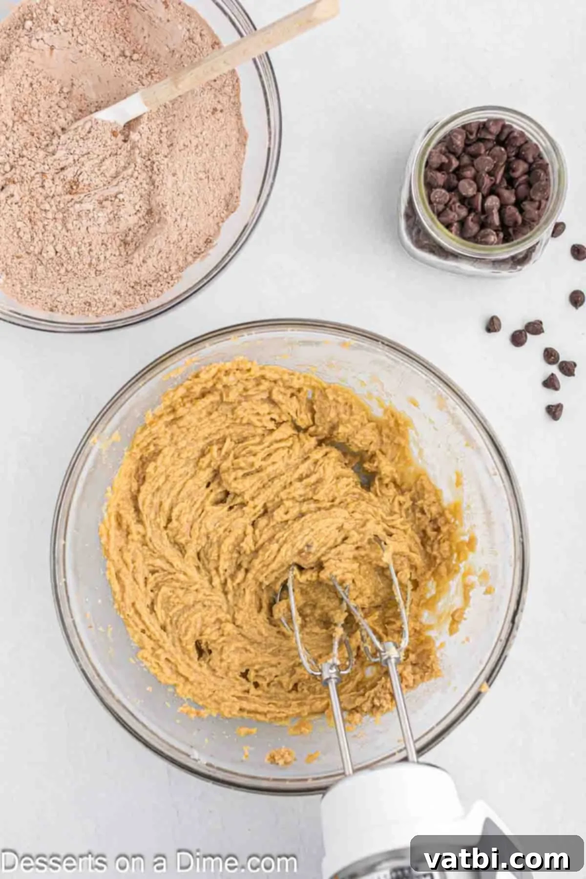 Decadent Chocolate Peanut Butter Pockets 7 Dry ingredients and wet ingredients combined.