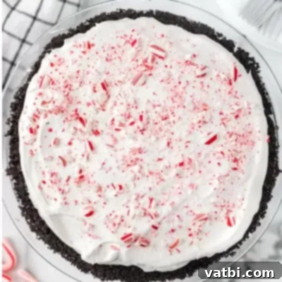 Festive Candy Treats 17 Easy Candy Cane Pie Recipe, with a decadent Oreo crust and creamy minty filling.