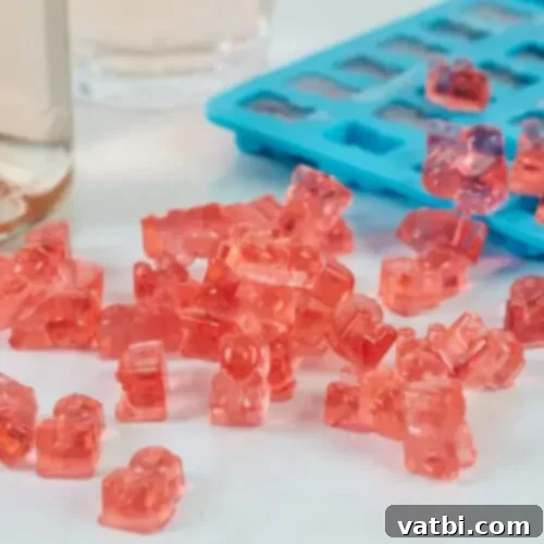 Festive Candy Treats 20 How To Make Rosé Gummies, a delightful adult version of classic candy with a lush, pale pink color and a fruity, sweet edge.