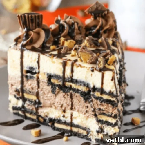 Decadent Reese's Desserts 7 Reese’s Peanut Butter Chocolate Icebox Cake
