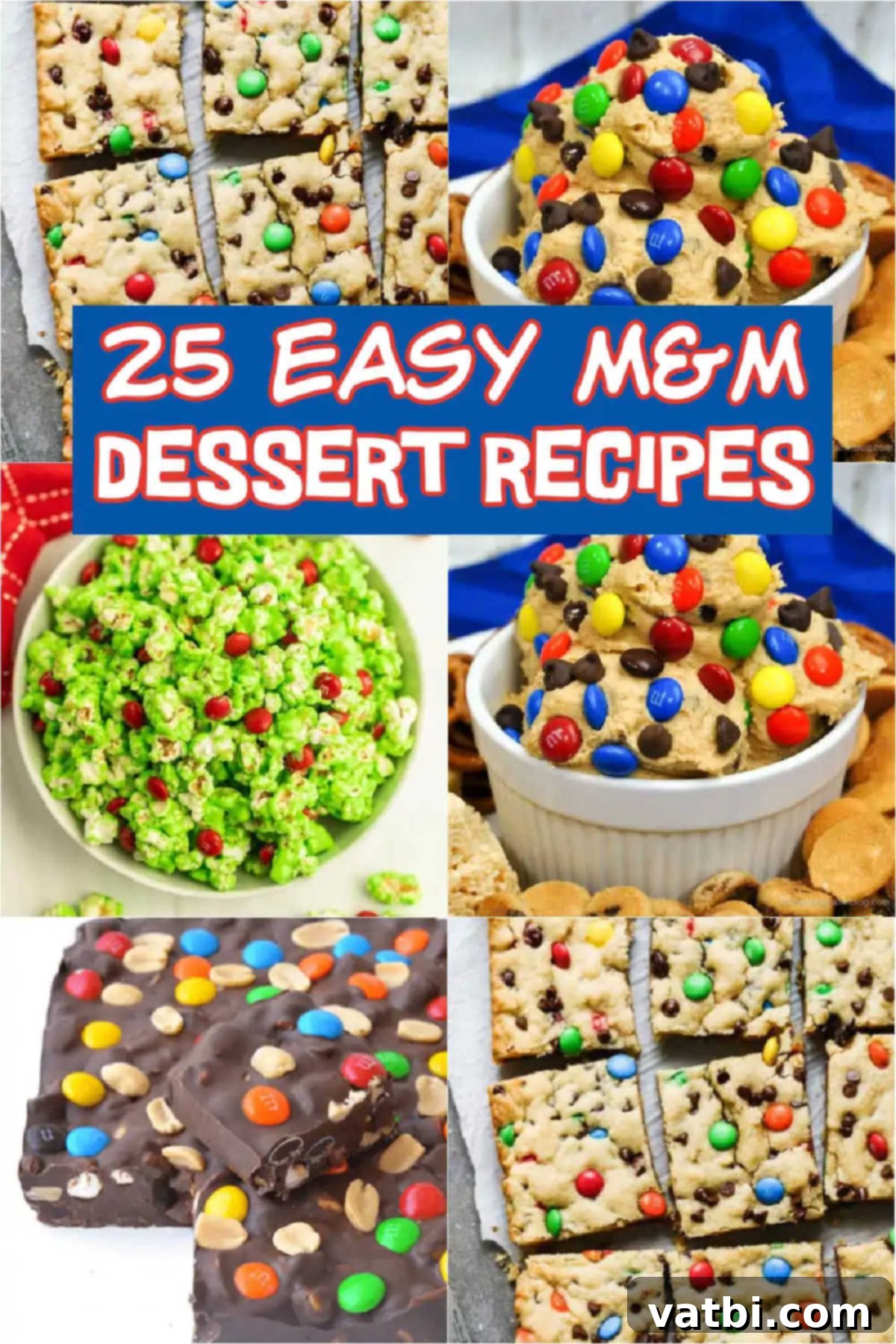 M&M Sweet Treats 2 Whether you're planning a special occasion or simply want to elevate your everyday desserts, M&M dessert recipes are easy to make. M&M dessert recipes can add a pop of color, crunch, and delicious chocolatey goodness to any table. #dessertsonadime #mmdessertrecipes #M&Mdessertrecipes