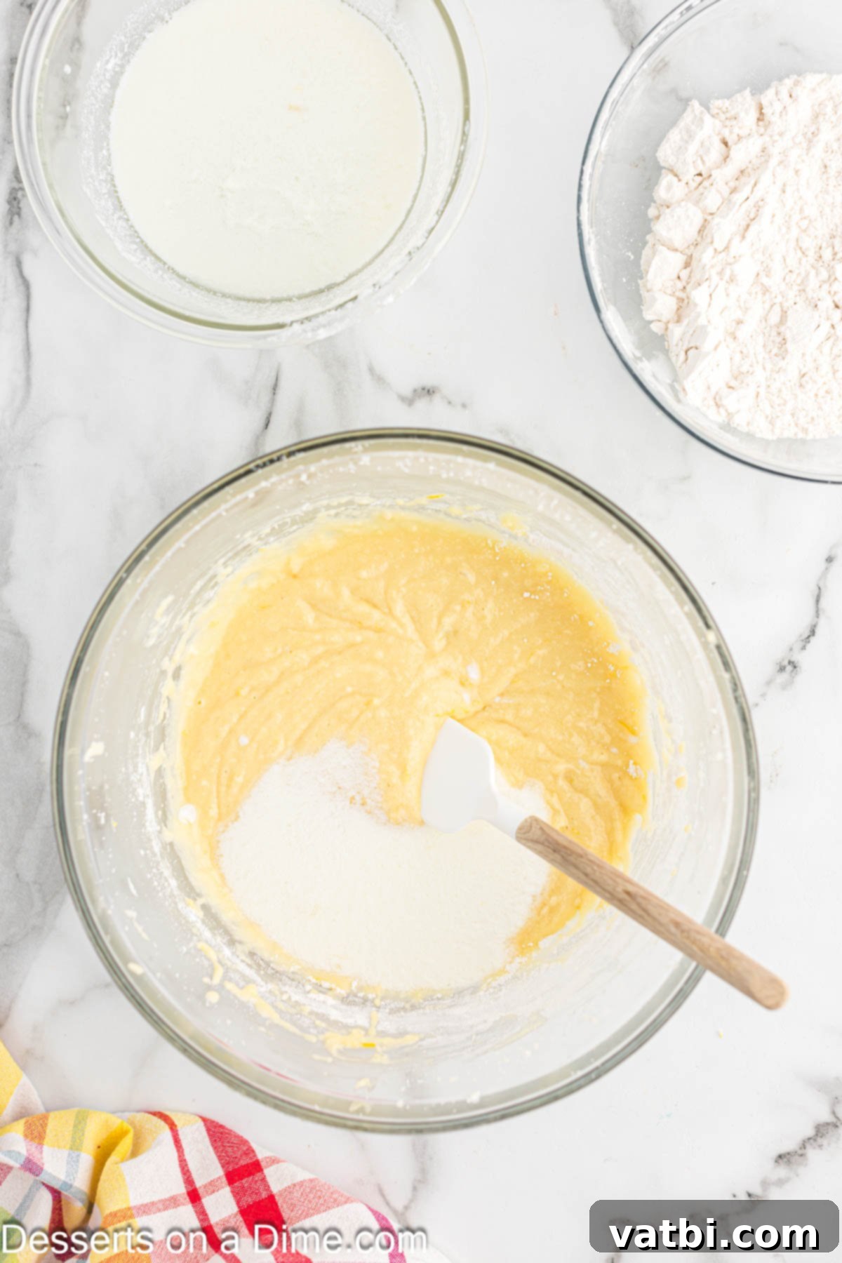 Sun-Kissed Lemon Raspberry Treats 6 Flour in a separate mixing bowl.