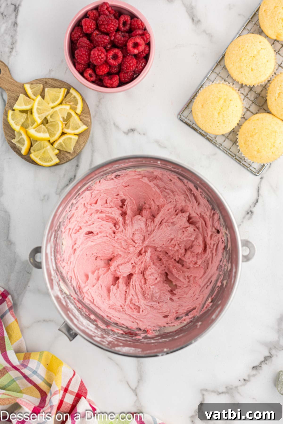 Sun-Kissed Lemon Raspberry Treats 10 Raspberry puree added to frosting.