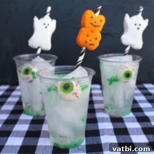 Halloween drinks with fun straws.