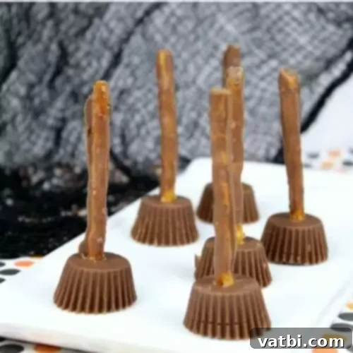 Witch's broom halloween treats.